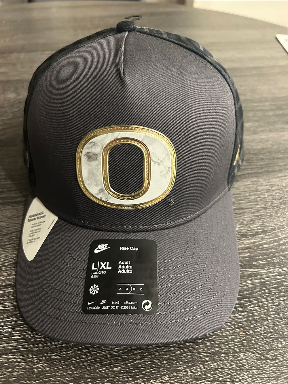 Nike Anthracite Oregon Ducks Shoe Duck Rise Adjustable Hat NEW